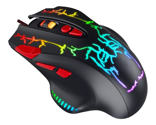 Mouse Gamer Madness 6400 Dpi Led Retroiluminado Usb Skyway Color Negro