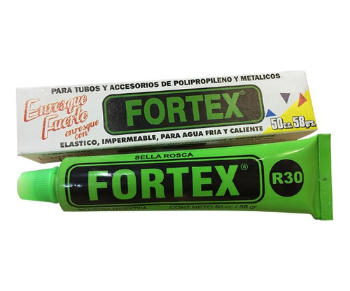 Sella Rosca Fortex  R-30 Para Caños De Agua Pomo X 50cc