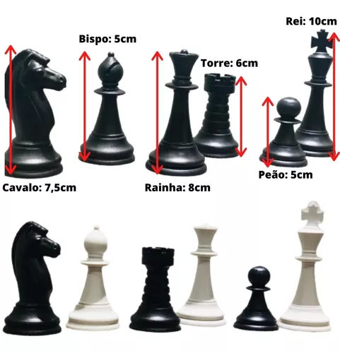 Equipe de figuras de xadrez (Rei, Dama, Bispo, Cavalo, Torre e