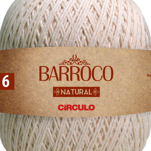 Fio Barroco Natural N°6 700 Gramas Kit 03 Unidades Círculo