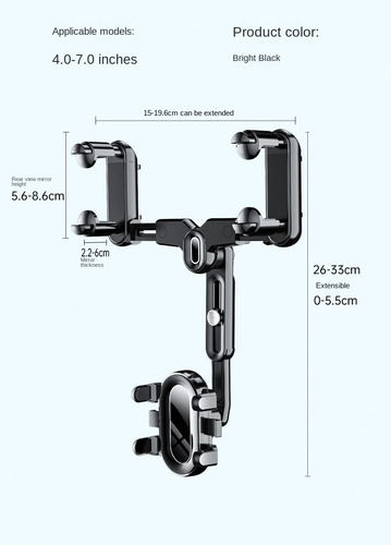 Soporte Para Teléfono Con Espejo Para Automóvil Soporte Para