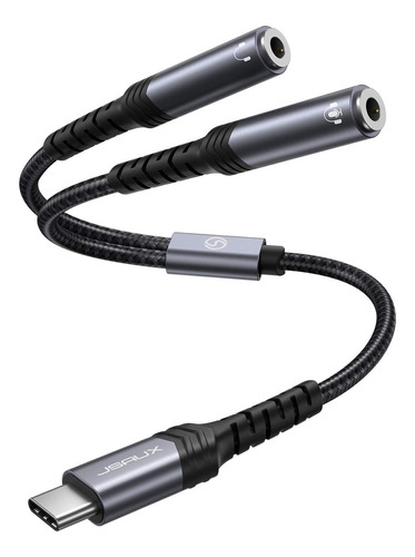 Adaptador Usb C Microphone Jsaux Usb-c A Dual 3.5mm Hembra A