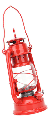 Farol Rojo Vintage De Queroseno, Hierro, Oleo, Decoración Pa