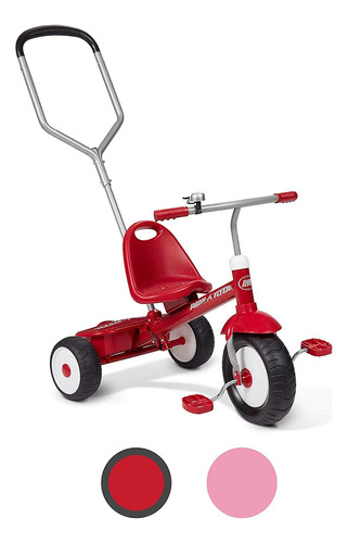 Radio Flyer Deluxe Steer & Stroll Trike, Sencillo, Rojo, Ro. Color Rojo