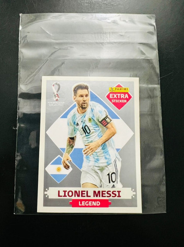 Barajita Extra Sticker Lionel Messi Plata Silver Qatar Legen