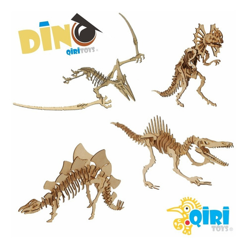 Imagen 5 de 6 de Dinosaurios Madera Puzzle Dinosaurio Madera 3d Rompecabezas