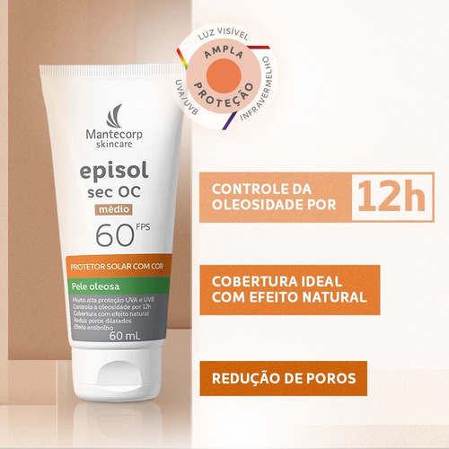 Protetor Solar Episol Sec Oc Fps 60 Médio 60ml Mantecorp