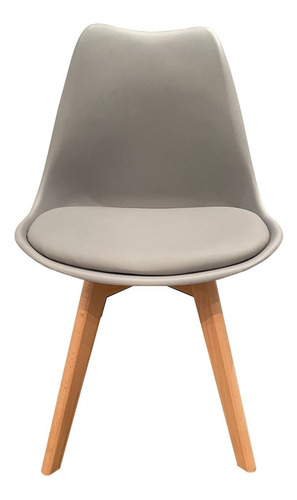 Imagen 3 de 6 de Silla Eames Tulip Acolchada Refuerzo Metal Gris X4