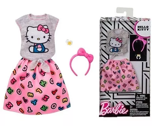 Kit Vestido Roupa Barbie Hello Kitty Original Oficial Mattel