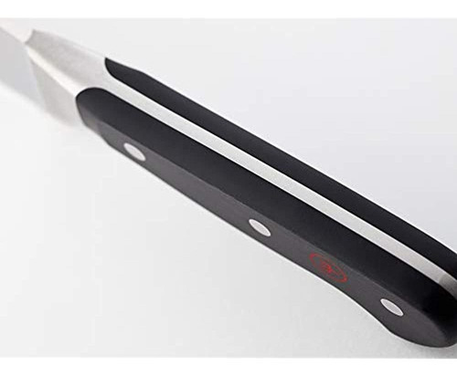 Cuchillo Wüsthof Santoku Clásico Negro Filo Hueco Acero Inoxidable