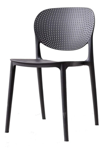 Silla Estela De Exterior Jardin Patio Polipropileno Lcm Color Negro