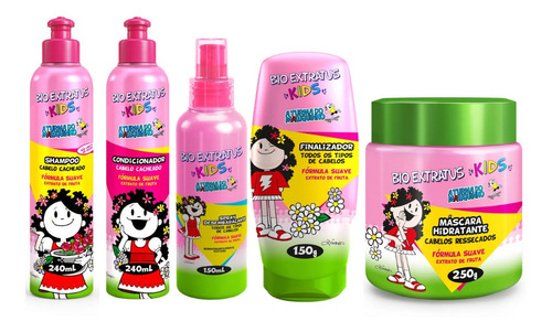 Kit Bio Extratus Kids Cabelos Cacheados 5 Produtos Completo