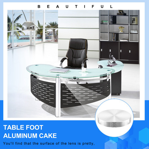 Pata De Mesa Adaptadora De Placa De Vidrio, Aluminio, Redond