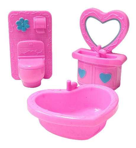 Set Casa Casita Muñecos De Goma Accesorios Y Muebles 12 Pzs