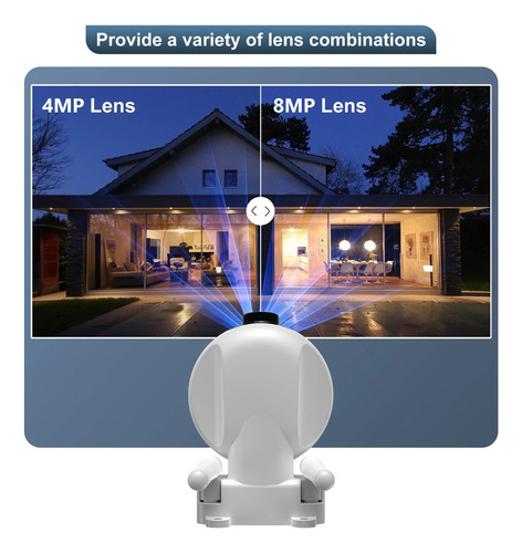 Cámara Ip De Doble Lente De 8mp Para Exteriores, V380pro