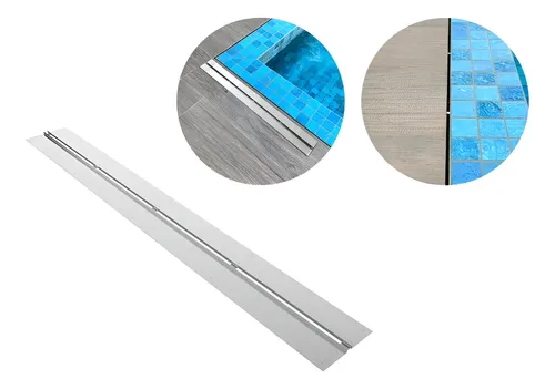 Ralo Grelha Linear Para Borda De Piscina 1 M X 12 Cm Em Inox
