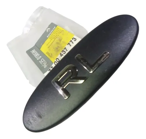Emblema - Rl - Oval Preto/cromado Friso Lado Direito - Clio Emblema - Rl - Oval Preto/cromado Friso Lado Direito - Clio