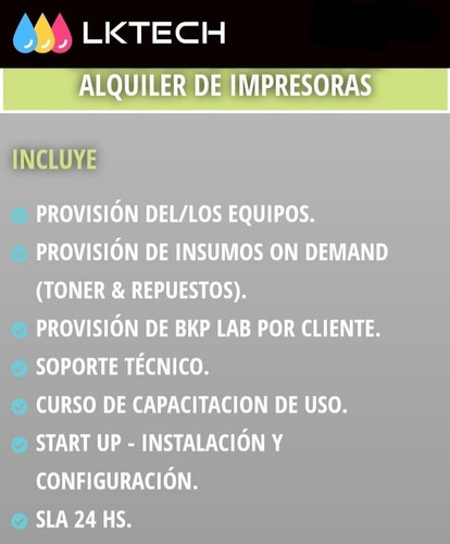 Imagen 3 de 4 de Alquiler Impresoras Multifuncion Fotocopiadora . Serv Tec