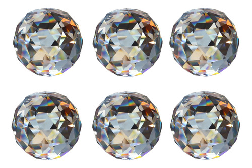6 Esferas De Cristal Facetadas Feng Shui 4.5cm De Diámetro