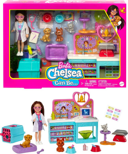 Muñeca Barbie Chelsea Playset Veterinaria Mattel