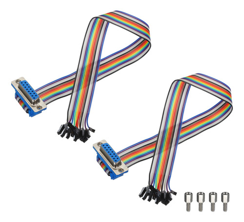 2 Unidad Idc Rainbow Wire Flat Ribbon Cable Dp15 Hembra 15p