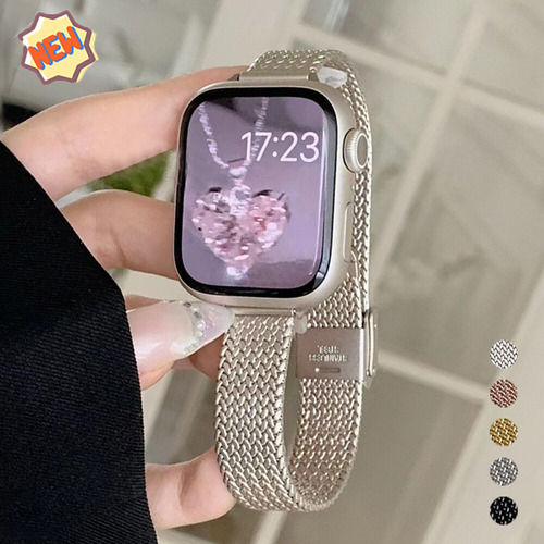 Correa Milanesa Para Apple Watch  Pulsera De Metal De Acero