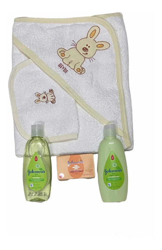 Imagen 4 de 5 de Combo Baño Del Bebe Toallon Accesorios Con Caja Regalo