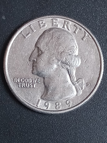 Estados Unidos 1989 D. Moneda De Quarter Dollar. Mb. Mira!!! (Usado)