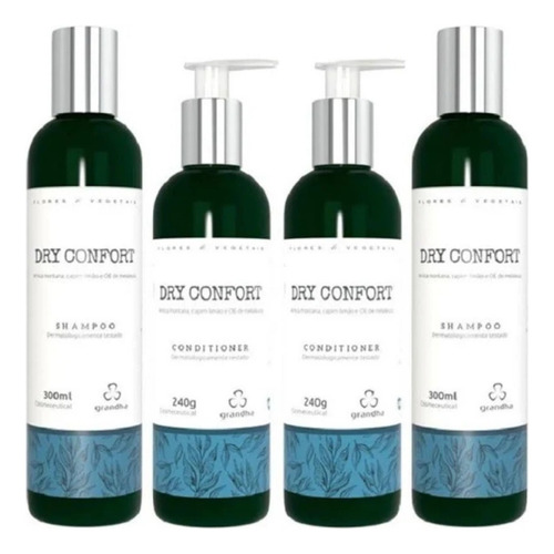 Grandha Dry Confort Shampoo + Condicionador Combo Com 4 Item