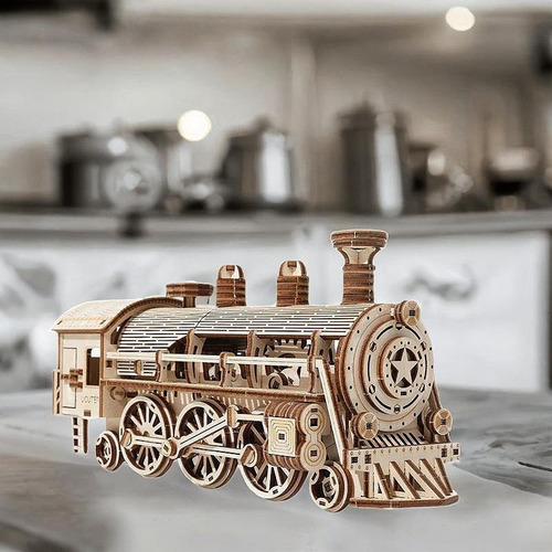Rompecabezas De Madera 3d, Modelo De Tren De, Juguete De