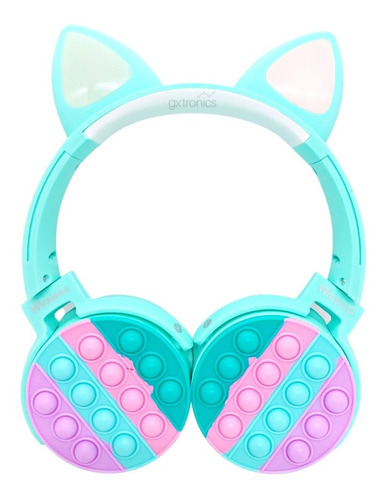 Auriculares Infantiles Con Orejas Gato Niños Popit Bluetooth