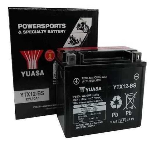 Bateria Yuasa Kawasaki Ninja Zx-6 Ano 1999 2000 2001 Ytx12bs