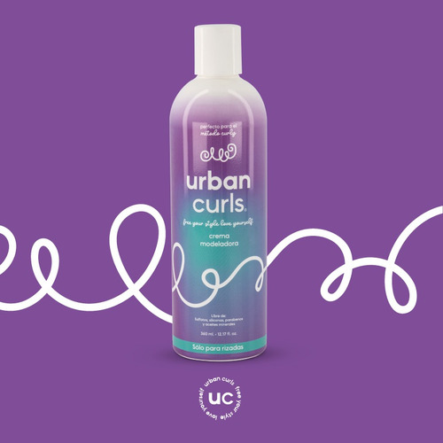 Crema Para Peinar Rizos Modeladora Cabello Urban Curls 360ml
