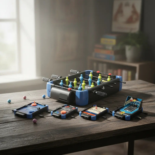 Juego De Mesa 5 En 1 SportsGP Metegol Ping Pong Hockey Bolos Básquet