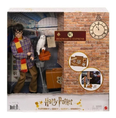 Boneco Harry Potter Plataforma 9 3/4 Coruja Hedwig Mattel