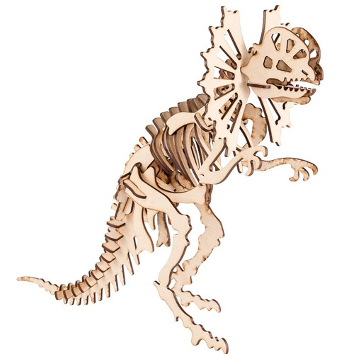 Imagen 1 de 6 de Dinosaurio P/armar 3d En Fibro Fácil Dilophosaurus
