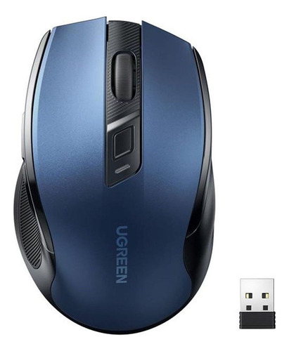 Mouse Inalambrico Usb 2.4ghz 4000 Dpi Azul Ergonomico Ugreen