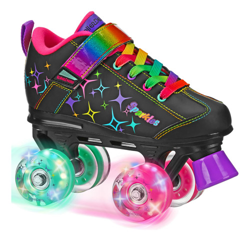 Roller Derby Sparkles - Patines Iluminados, Negro/arco Iris
