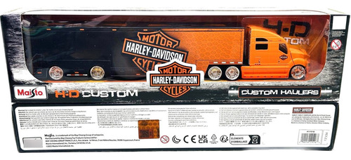 Miniatura Carreta Truckada Baú 1 Harley-davidson Maisto 1/64