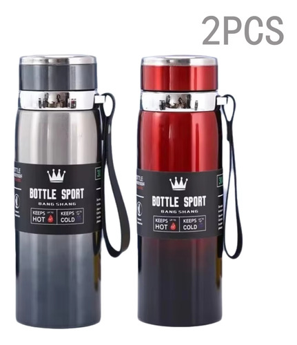 Garrafa Térmica 1 Litro Inox Café Chá Agua Quente E Fria Prateado