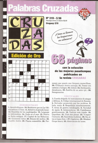 Palabras Cruzadas Edicion Oro  Revista Crucigramas Nueva