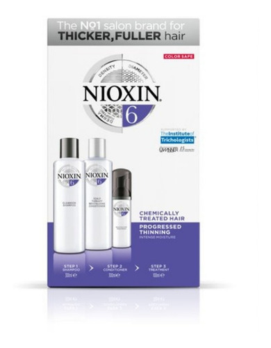 Nioxin 6 Kit 300ml Sist 6 Cabello Decolorado Y Escaso