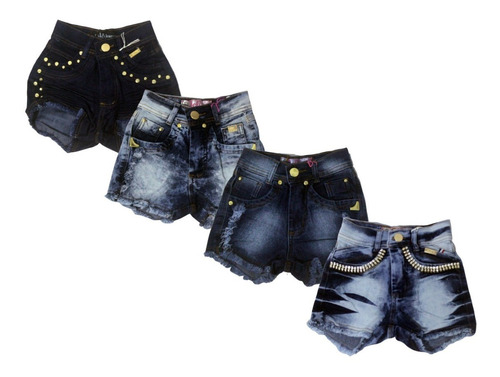 short jeans infantil cintura alta