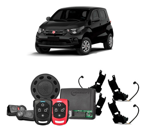 Alarme Taramps Tw20 G4 + Trava Tragial Eletrica Fiat Mobi 4p