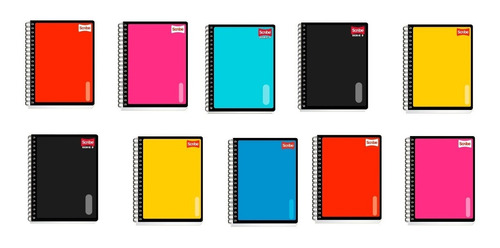 10 Cuadernos Profesional Scribe Doble Espiral Cuadro Chico 