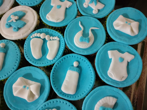 12 Cupcakes Decorados Baby Shower, Cumpleaños, Bautismo, Etc