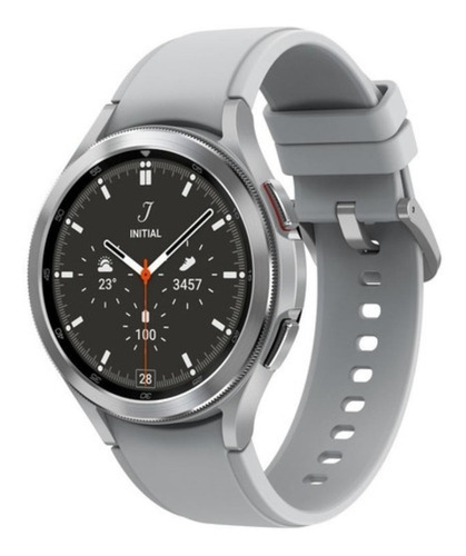 Imagen 1 de 5 de Samsung Galaxy Watch4 Classic (Bluetooth) 1.4" caja 46mm de acero inoxidable silver, malla silver de fluoroelastómero y bisel plateado de acero inoxidable SM-R890