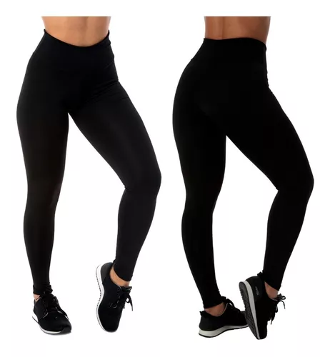 Calça Legging Feminina Fitness Preta Básica Academia