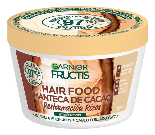  Garnier Fructis Hair Food Cacao Mascarilla Pelo Rizado 350ml