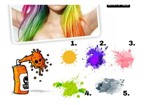 Imagen 1 de 7 de Sprays De Colores Para El Cabello